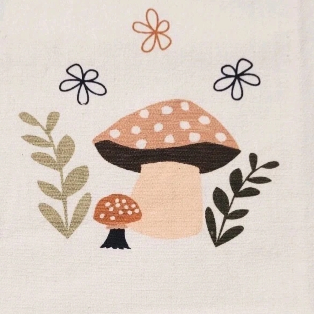 Mushroom Decoration Kitchen Hand Towel Excellent Cond VTG Boho Vibe RARE